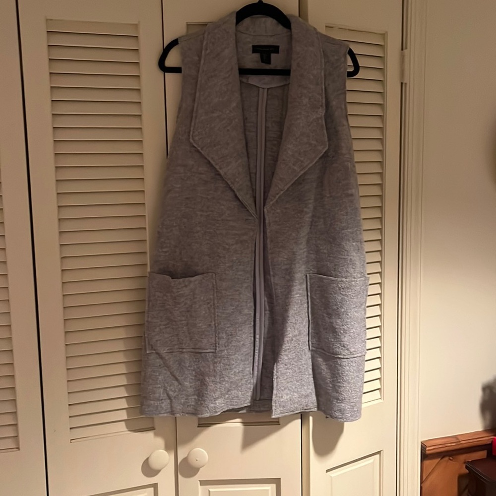 Tahari Heather Grey Vest